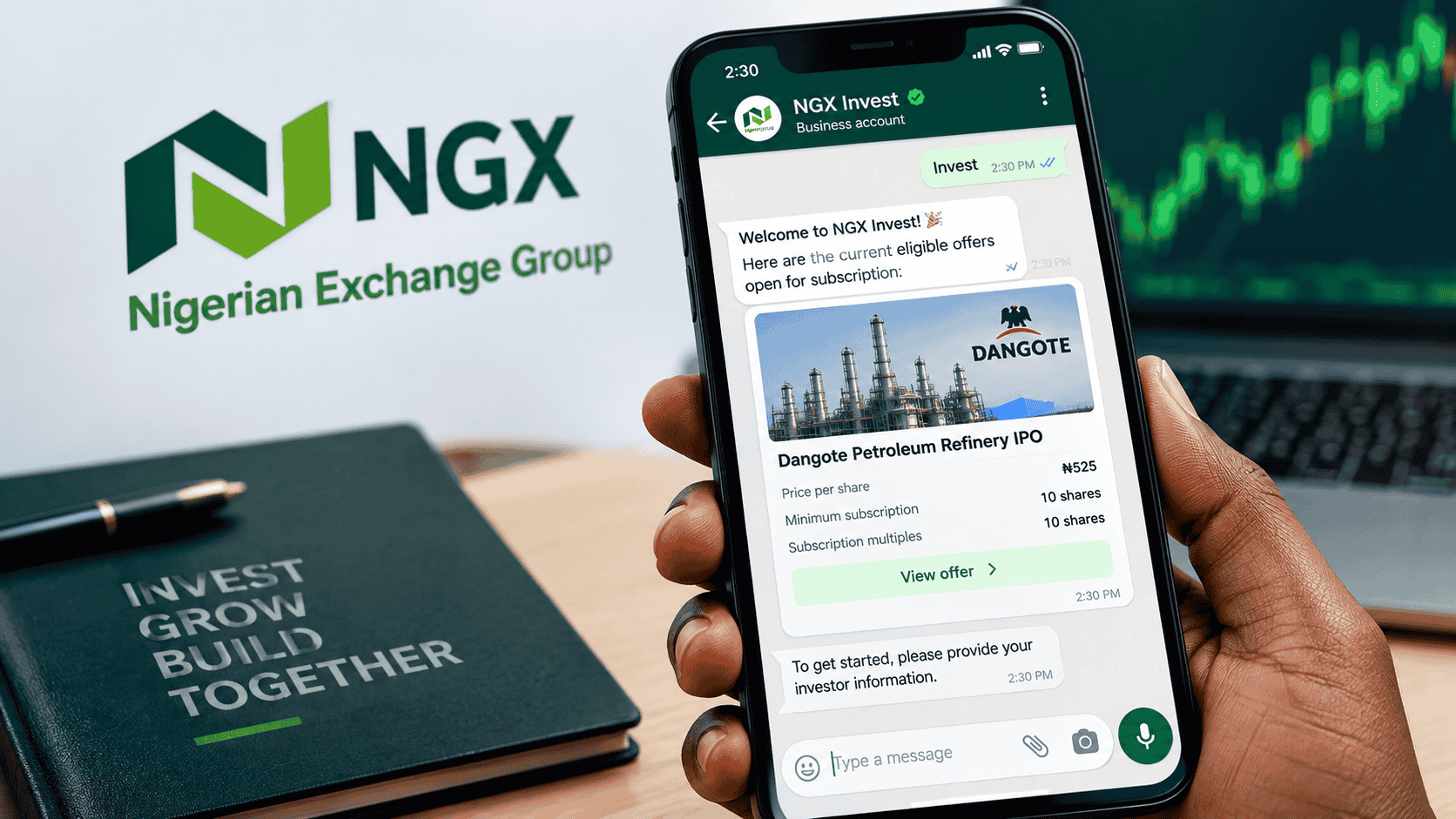 Nigerian Exchange Group launches a new WhatsApp service that lets everyday people buy company shares easily without installing new apps.