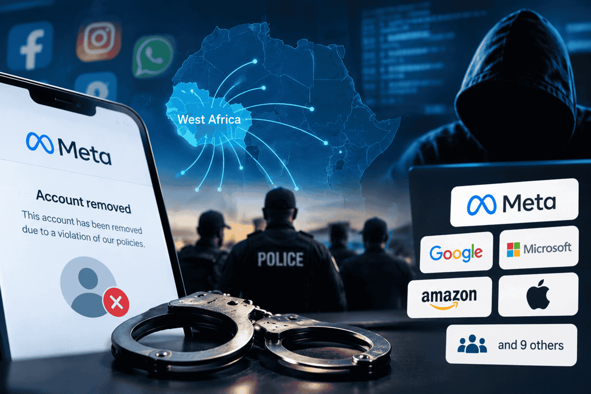 Meta joins global police forces to shut down 3.7 million fake accounts, arrest 28 suspects, and rescue 117 victims linked to West African scam networks.